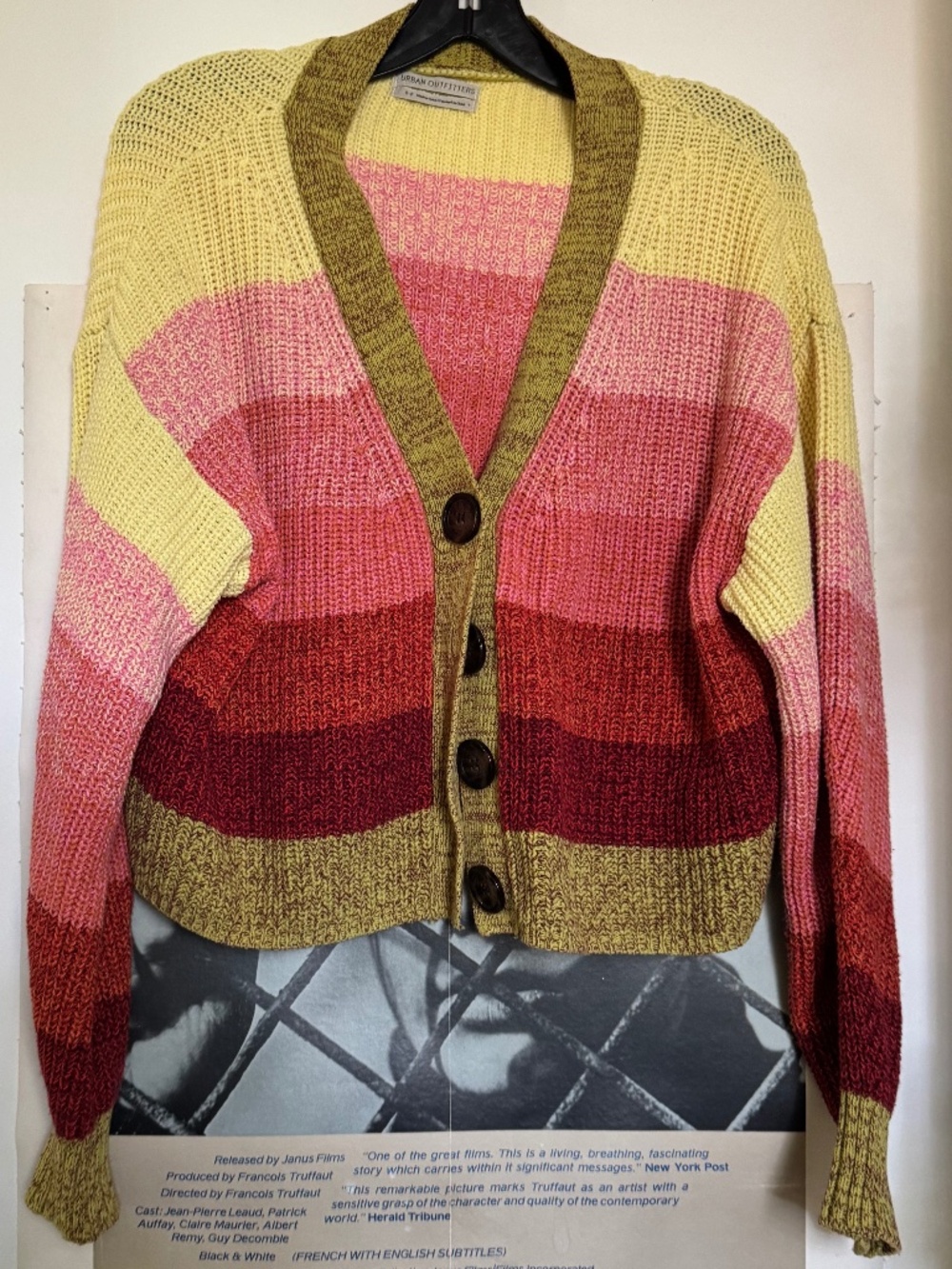 Urban Outfitters Colorblock Striped Chunky Knit Cardigan S/P